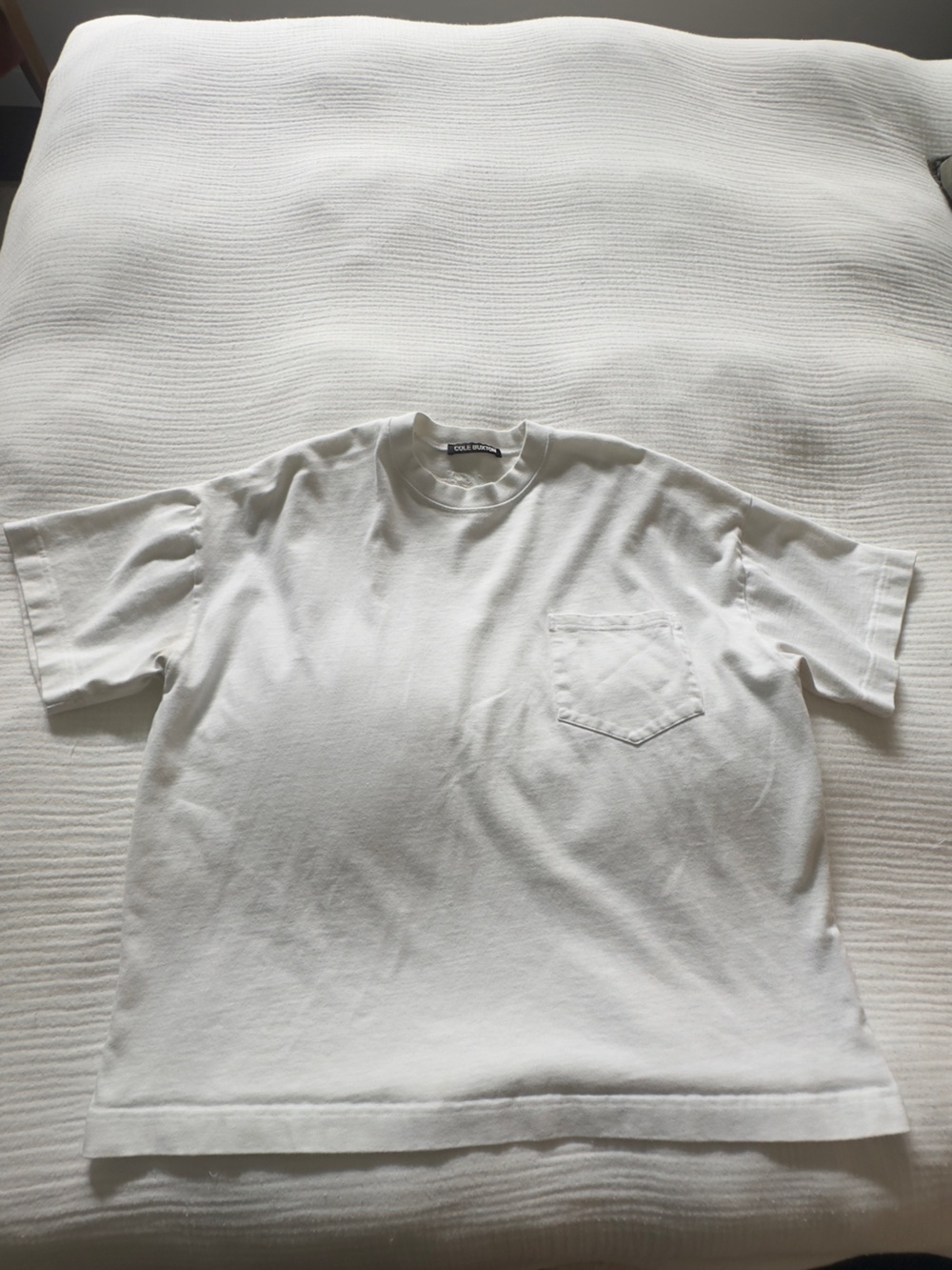 Cole Buxton White Short Sleeve Pocket Tee Square Fit